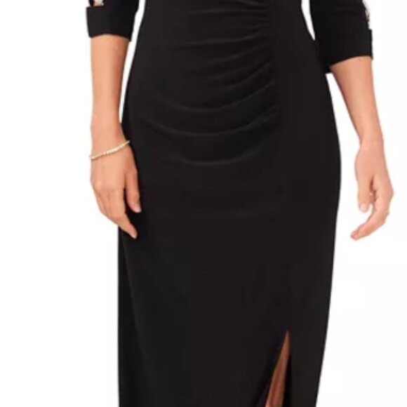 Black rhinestone formal dress sz 12 - Picture 3 of 8